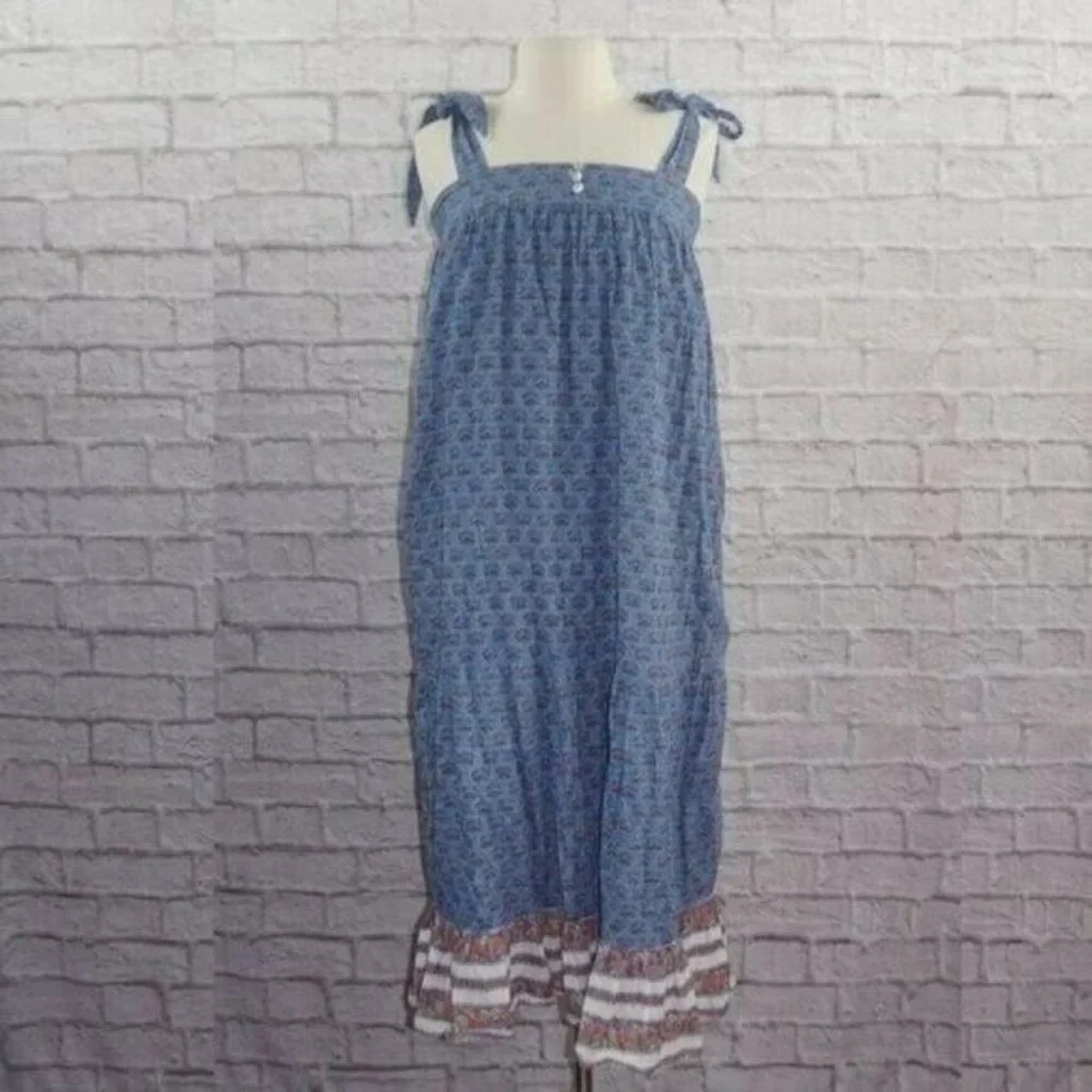 Revolve Cleobella Blue Lotus Floral India Cotton Midi Dress Small $208 - Picture 2 of 10